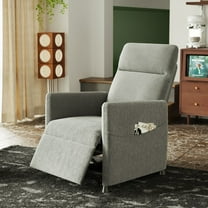 CQSXDA Modern Fabric Power Recliner Chair with Footrest and Padded Seat for Living Room or Home Theater, Light Gray