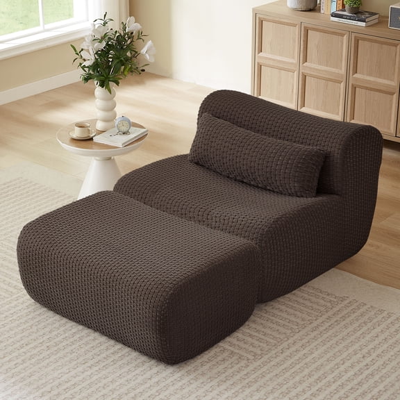 CQSXDA Modern Modular Loveseat Sofa , Oversized Boneless Couches Modular Sectional Design, for Living Room Spaces, Brown