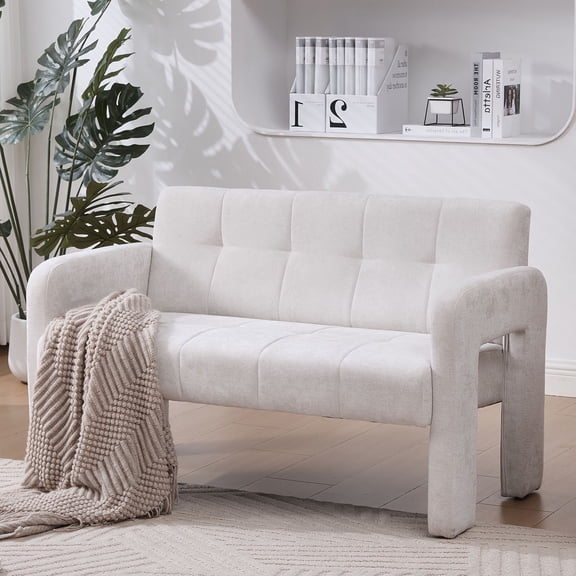 CQSXDA Modern Nordic Double Armchair Sofa with Compact Design for Cozy Living Room or Bedroom, Beige