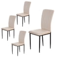 thumbnail image 1 of CQSXDA Modern Velvet Upholstered Dining Chairs Set of 4 with Metal Legs and Adjustable Feet for Kitchen or Dining Room, Beige, 1 of 8