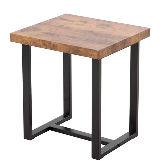 CQSXDA Modern Walnut Night Stand Featuring MDF Top and Metal Leg Design, Versatile Small Table for Any Space