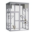 thumbnail image 1 of CQSXDA Multi-Functional Outdoor Wooden Catio with 4 Platforms and 2 Napping Houses,  2 Locks,Enclosure for Cats Play Rest, 1 of 8