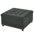 thumbnail image 1 of CQSXDA Multi-Functional Square Tufted  Storage Ottoman With Nailhead Trim For Small Spaces Living Room Accent Furniture, Dark Grey, 1 of 12