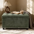 thumbnail image 1 of CQSXDA Multi-Functional Square Tufted  Storage Ottoman With Nailhead Trim For Small Spaces Living Room Accent Furniture, Green, 1 of 12