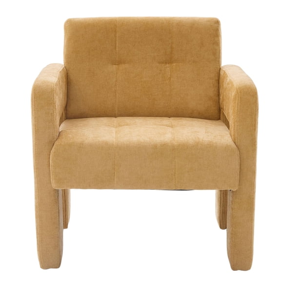 CQSXDA Nordic Style Single Armchair In Eco-Friendly Fabric With Padded Seat For Living Room And Office Use, Mustard yellow