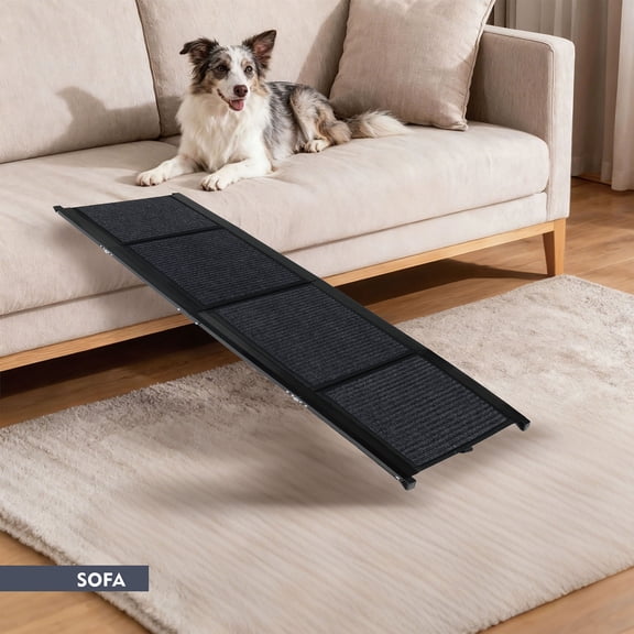 CQSXDA Outdoor Dog Car Ramp 65"X17" for Truck & SUV with Non-Slip Surface, Foldable Pet Steps for Dogs Up to 250LBS