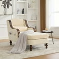 thumbnail image 1 of CQSXDA Oversized Chaise Lounge Indoor Fabric Single Sofa Bed Wide Seat Upholstered Lazy Sleeper Chair Set，Beige, 1 of 14