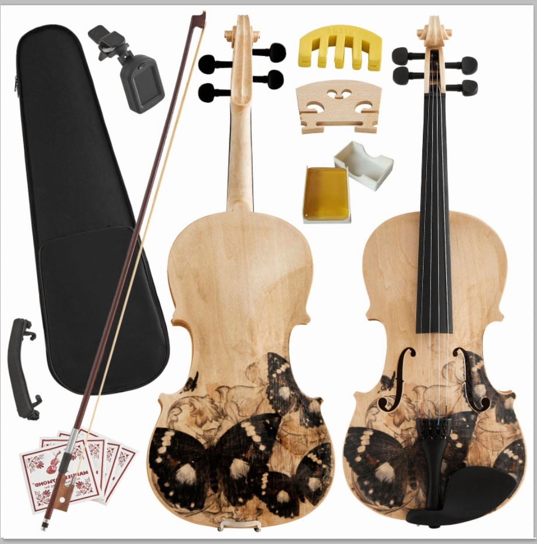 CQSXDA Premium Sound Full-Size 4/4 Violin in Lightweight Design with Complete Accessories for Music Lovers, Wood02