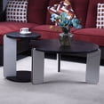 thumbnail image 1 of CQSXDA Round Coffee Table Set  32.68 Inch & 16.93 Inch Diameter For Living Room And Bedroom, Black, 1 of 20