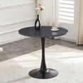 thumbnail image 1 of CQSXDA Round Dining Table 31.5 Inch Circle Tulip Table With Thickened Top & Metal Base Mid Century Modern Bistro Tab，Black+Gery, 1 of 11