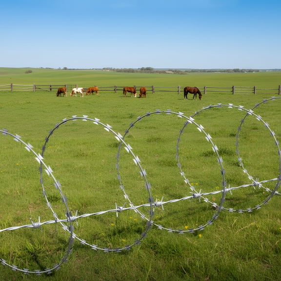CQSXDA Single Wire - 325ft Galvanized Barbed Wire Fence Roll, 20" Width for Garden & Security Barrier