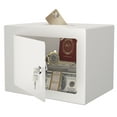 thumbnail image 1 of CQSXDA Small Secure Safe With Key And Password 0.23 Cubic Feet Portable Money Safe Ideal For Storing Documents And Valuables，White, 1 of 6