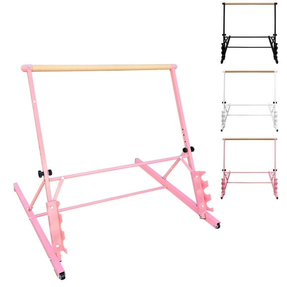 CQSXDA Solid Wood Ballet Barre Featuring Adjustable Height From 31.5 To 39.5 Inches For Studio And Home Use, Pink