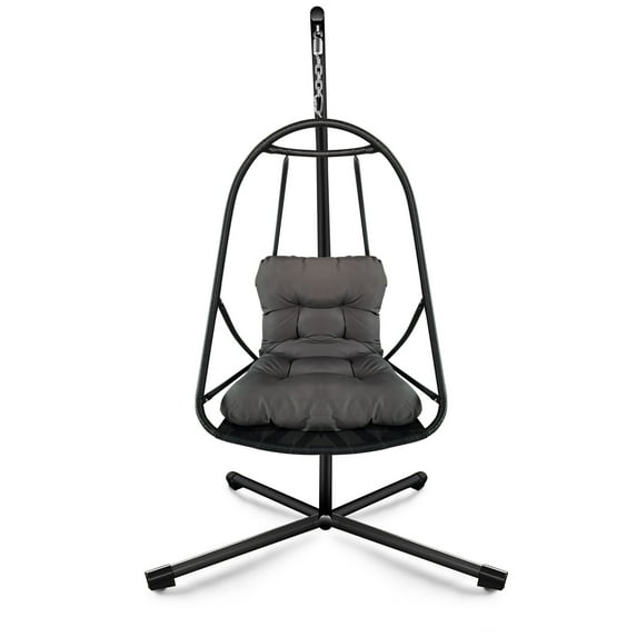 CQSXDA Swing Egg Chair With Stand In Modern Wicker Rattan Design For Indoor Outdoor Use With Cushion And Pillow