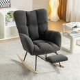thumbnail image 1 of CQSXDA Teddy Fabric Rocking Chair With Adjustable Footrest For Living Room Or Bedroom In Modern Style Design, 1 of 10