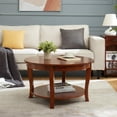 thumbnail image 1 of CQSXDA Traditional Round Coffee Table with Open Storage Shelf,2-Tier Storage Wood Center Circle Accent Table for Living Room, Bedroom, Apartment, Studio and Small Spaces, 30 x 30 x 18 inches, 1 of 12