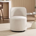 thumbnail image 1 of CQSXDA Upholstered Barrel Chair In Linen, Mid Century Swivel Accent Chair For Kitchen, Dining Room And Living Space, Beige, 1 of 11