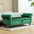 thumbnail image 1 of CQSXDA Velvet Multifunctional Storage Rectangular Ottoman Bench With 1 Pillow Home Furniture, 1 of 11