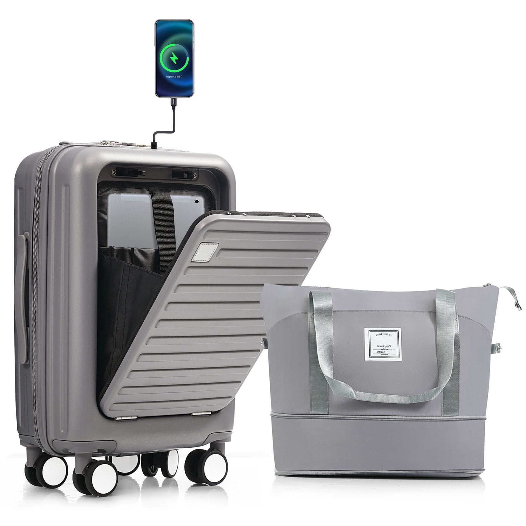 CQSXDA Versatile 20 Inch Carry On Luggage And Travel Bag Set With USB CQSXDA Versatile 20 Inch Carry On Luggage And Travel Bag Set With USB