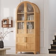 thumbnail image 1 of CQSXDA Versatile 71 Inch Tall Arched Kitchen Storage Cabinet With Adjustable Shelves, Glass Door And Hidden Drawer Design, 1 of 21