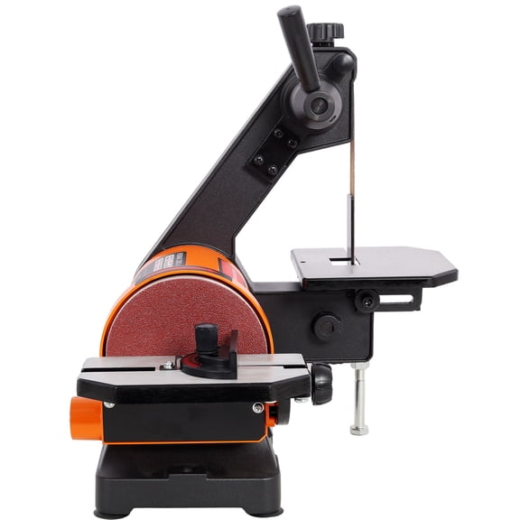 CQSXDA Versatile Black And Orange 1" x 30 Inch Bench Belt And Disc Sander With Dual Dust Ports Quick-Release Lever For Clean Workspace