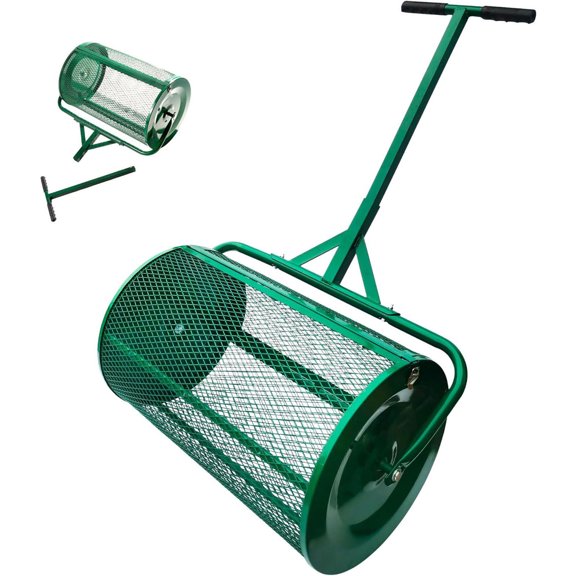 CQSXDA Versatile Original 24 Inch Compost and Peat Moss Spreader Roller for Lawn and Garden - Effective Manure Top Dressing Tool