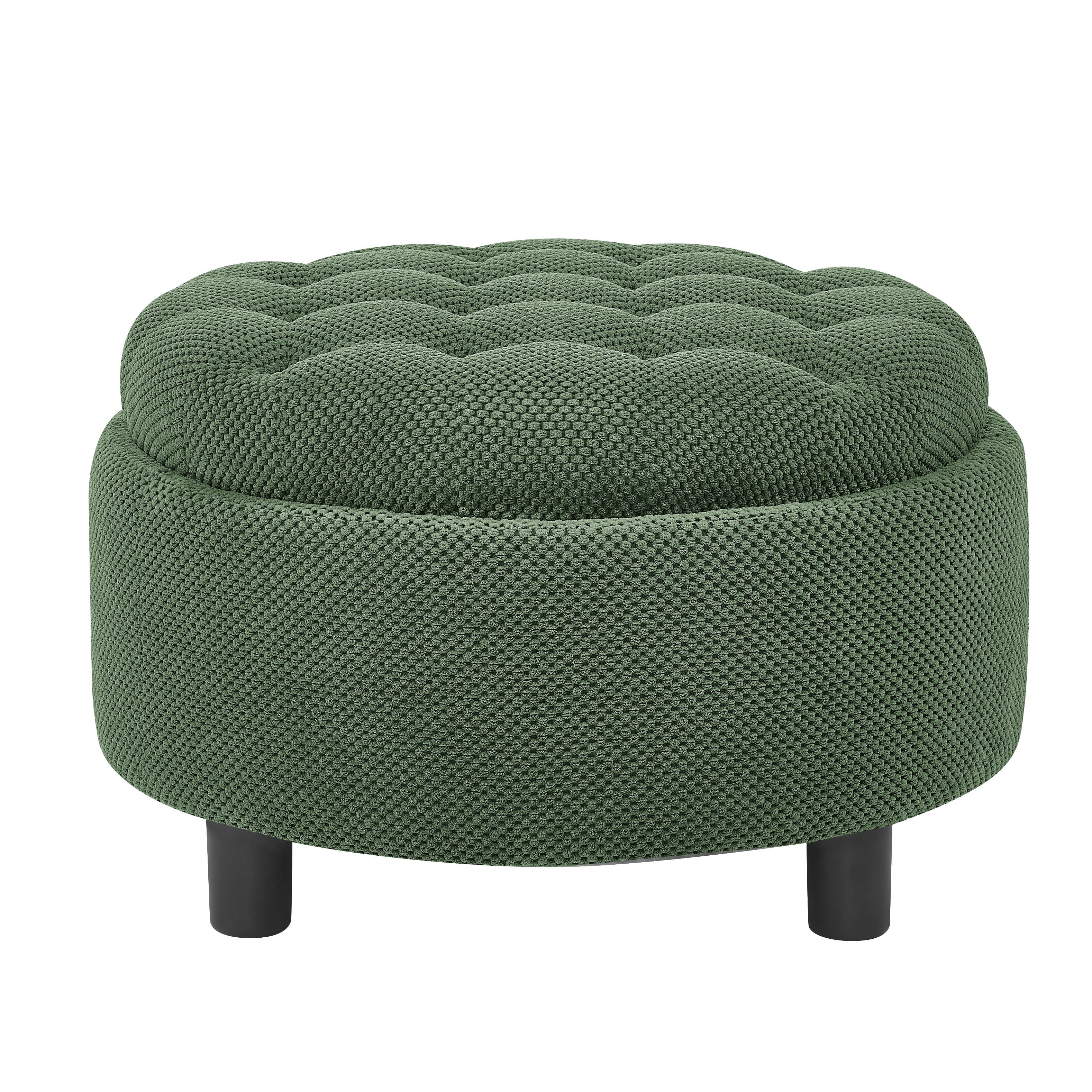 CQSXDA Versatile Upholstered 25 Inch Round Ottoman with Removable Top ...