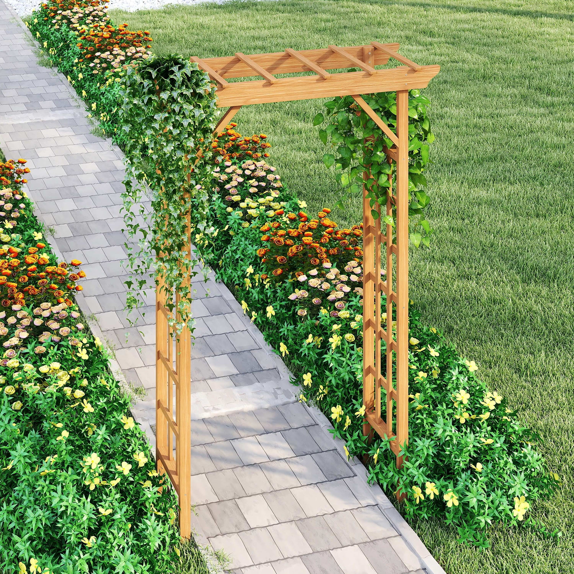 CQSXDA Versatile Wooden Arbor Wedding Arch And Decor Pergola For Garden ...