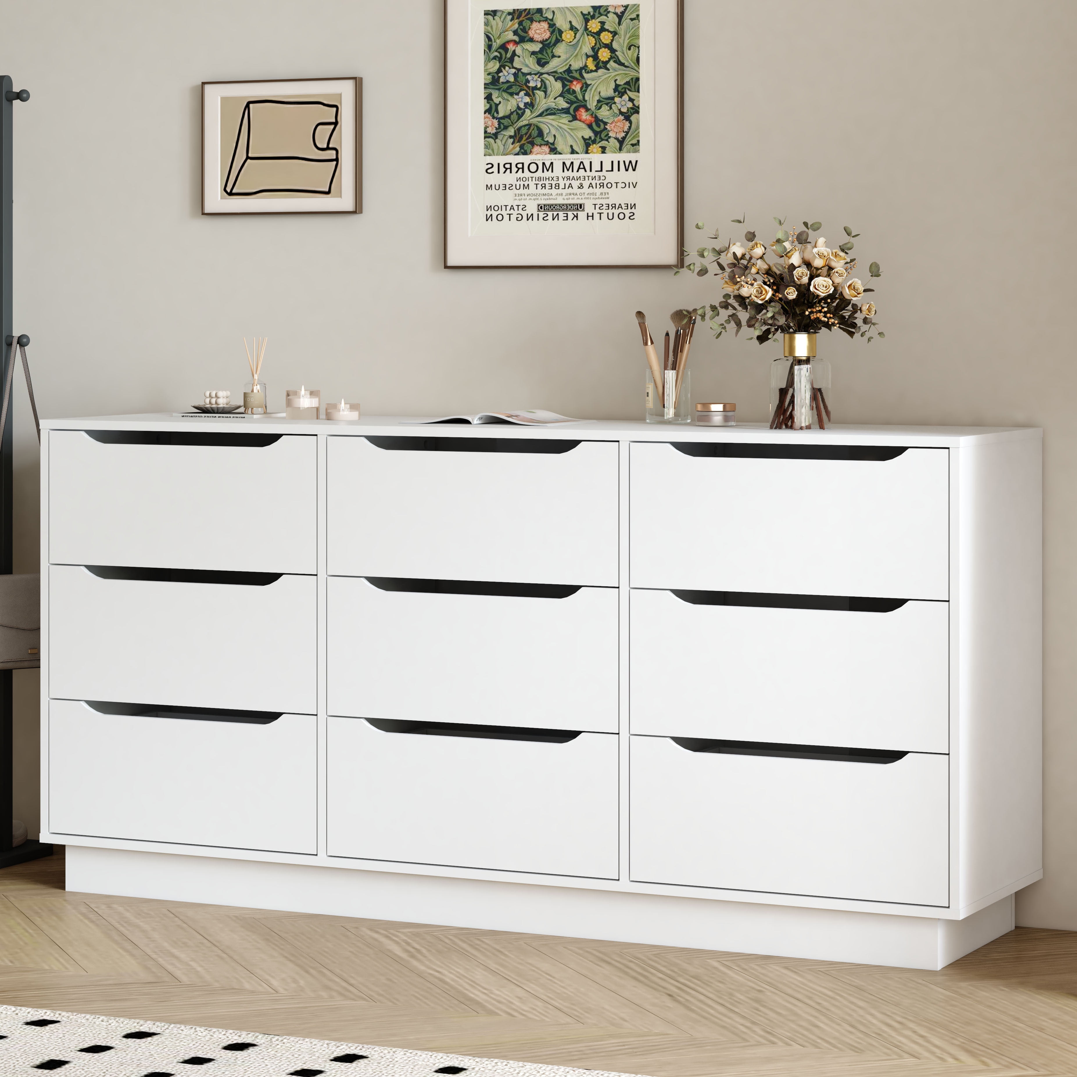 living spaces white dresser Baylor 6 Drawer Dresser/Mirror and other accessories Stella White 6 Drawer Melamine