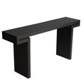 thumbnail image 1 of CQSXDA Wood Finish Console Table 60 Inches Long Rustic Farmhouse Style Entryway Sofa Table for Living Spaces, Black, 1 of 11