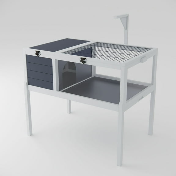 CQSXDA Wooden Reptile Habitat Tortoise House with Lamp Holder and Observation Window,Detachable Legs Easy to Clean for Turtles & Lizards