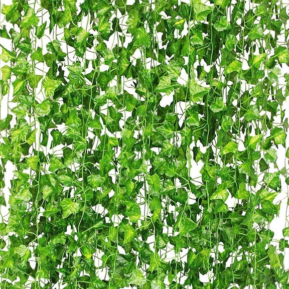 CQURE 36-Pack 252Ft UV Resistant Artificial Ivy Garland, Faux Greenery Vines for Room Wall & Wedding Decor