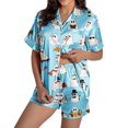 thumbnail image 1 of CQXIDFH Matching Halloween Pajamas Plus Size Halloween Pumpkin Print Short Sleeve Button Top and Shorts Set Cute Sleepwear Casual Lounge Home Wear, 1 of 8