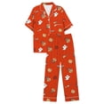 thumbnail image 1 of CQXIDFH Matching Halloween Pajamas Plus Size Halloween Pumpkin Print Short Sleeve Top with Long Pants Set Fall Sleepwear Casual Lounge Home Wear, 1 of 5