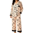 thumbnail image 1 of CQXIDFH Pajamas Set for Women Patterned Long Sleeve Pajama Set Button Down with Pockets Comfy Fall Sleepwear Pjs Lounge Set, 1 of 4