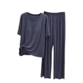 thumbnail image 1 of CQXIDFH Pajamas Set for Women Plus Size Sleepwear Set with Built-in Support Short Sleeve Top with Long Pants Loose Fit Pjs Lounge Set, 1 of 9