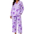thumbnail image 1 of CQXIDFH Pajamas for Women Patterned Long Sleeve Pajama Set Button Down with Pockets Comfy Fall Sleepwear 2 Piece Pjs Casual Lounge Home Wear, 1 of 4