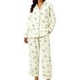 thumbnail image 1 of CQXIDFH Pajamas for Women Patterned Long Sleeve Pajama Set Button Down with Pockets Comfy Fall Sleepwear 2 Piece Pjs Casual Lounge Home Wear, 1 of 4