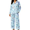 thumbnail image 1 of CQXIDFH Pajamas for Women Patterned Long Sleeve Pajama Set Button Down with Pockets Comfy Fall Sleepwear Soft Comfy Pj Sets, 1 of 4