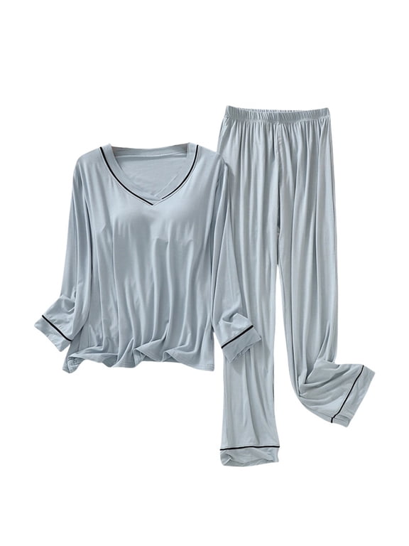 Pajamas for Women Petite Length Top and Wide Leg Pants Set Petite Fit Casual Wear Soft Comfy Pj Sets
