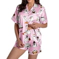 thumbnail image 1 of CQXIDFH Pajamas for Women Plus Size Halloween Pumpkin Print Short Sleeve Button Top and Shorts Set Cute Sleepwear Pjs Lounge Set, 1 of 8