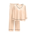 thumbnail image 1 of CQXIDFH Pajamas for Women Set Plus Size V-Neck Pajama Set with Built-in Support Long Sleeve Loose Casual Home Wear Lounge Sets Sleepwear, 1 of 6
