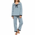thumbnail image 1 of CQXIDFH Pajamas for Women Thickened Coral Fleece Flannel Pajama Set Cozy Winter Loungewear with Aesthetic Style 2 Piece Pjs, 1 of 4
