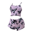 thumbnail image 1 of CQXIDFH Pj Sets for Woman Butterfly Print Strappy Top and Shorts Pajama Set Summer Sleepwear Casual Lounge Home Wear, 1 of 5