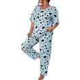 thumbnail image 1 of CQXIDFH Pjs Sets for Women Plus Size Cow Print Short Sleeve Top and Pants Pajama Set Sleepwear Lounge Sets Sleepwear, 1 of 5
