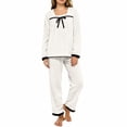 thumbnail image 1 of CQXIDFH Pjs Sets for Women Thickened Coral Fleece Flannel Pajama Set Cozy Winter Loungewear with Aesthetic Style Lounge Sets Sleepwear, 1 of 4