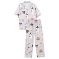 thumbnail image 1 of CQXIDFH Plus Size Pajamas for Women Set Plus Size Halloween Pumpkin Print Short Sleeve Top with Long Pants Set Fall Sleepwear Soft PJ Loungewear Sleepwear, 1 of 5