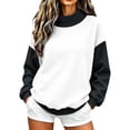 thumbnail image 1 of CQXIDFH Under $10 Women Oversized Turtleneck Fleece Sweatshirt Long Sleeve Loose Soft Pullover Casual Fall Fashion Top, XL Black Sweatshirts, 1 of 4