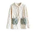 thumbnail image 1 of CQXIDFH Women Pajama Top Textured Fleece Bed Jacket Plush 3D Pajama Top Soft Warm Layer for Cold Mornings & Dorms Comfortable Casual Sleepwear Loungewear & Nightwear, 1 of 4
