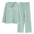 thumbnail image 1 of CQXIDFH Women Pajamas Petite Tunic Top and Wide Leg Pants Pajama Set Petite Length Sleepwear Matching Sets Women Clothing, 1 of 9